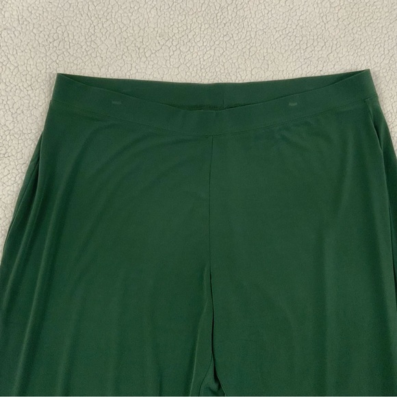 Susan Graver Liquid Knit Straight Leg Pull On Pants Dark Green Comfy 1X - Picture 3 of 13